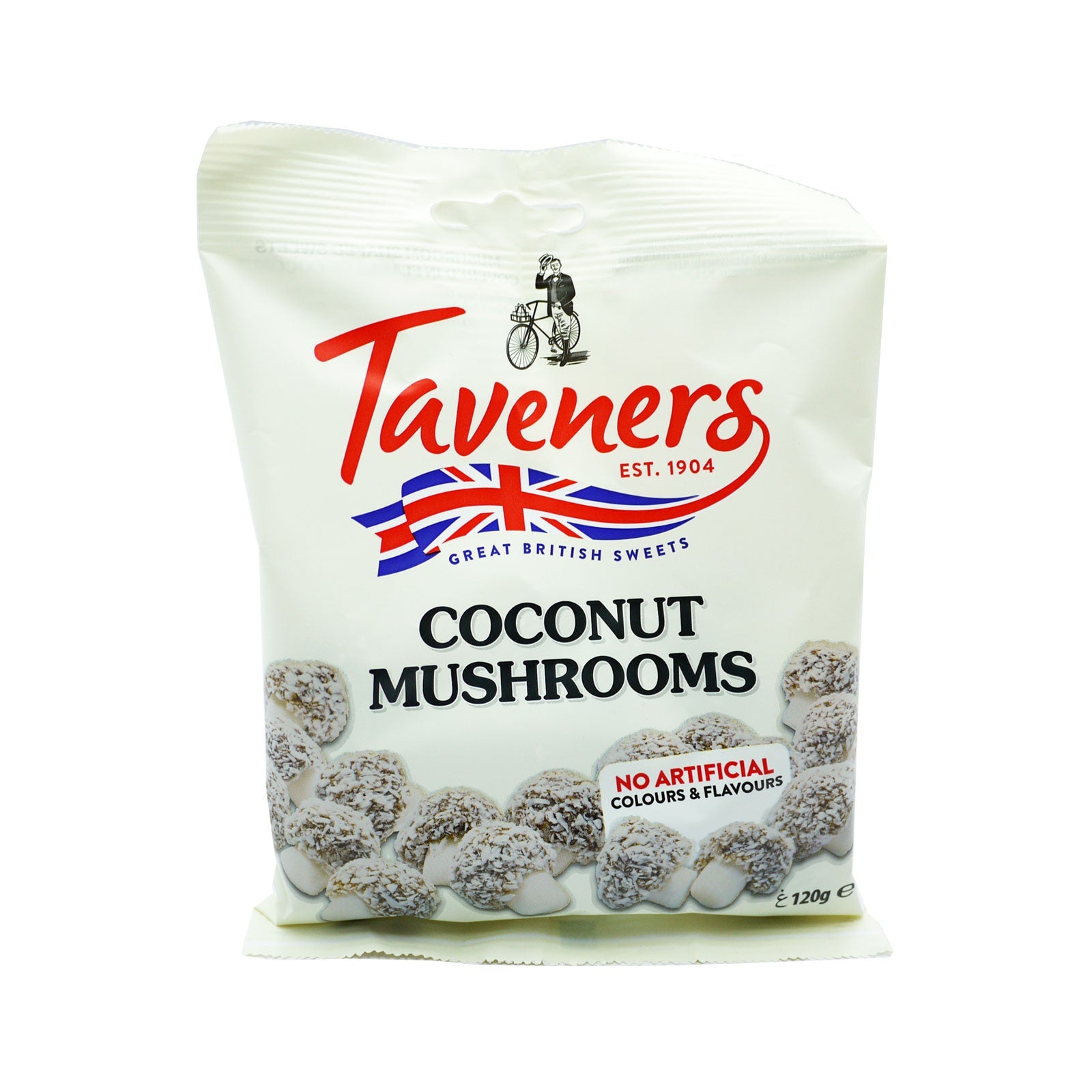 Taveners Coconut Mushrooms No Artificial Colour & Flavours 120g | High Quality Chocolate & Sweets Online - Product Image Taveners Coconut Mushrooms No Artificial Colour & Flavours 120g | High Quality Chocolate & Sweets Online - Product Image